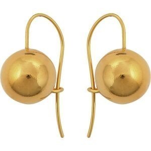 Boucles D'oreilles Plaqué Or Pendant 30mm Boule 14mm