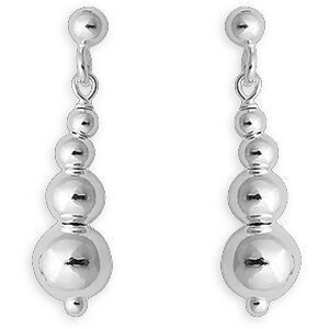 Boucles D'oreilles Argent 925 Pendant 40mm Boules 6 à 10mm