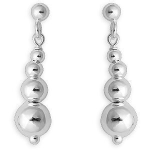 Boucles D'oreilles Argent 925 Pendant 40mm Boules 6 à 10mm