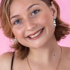 Boucles D'oreilles Argent 925 Boules 4  à 8mm Pendant 30mm