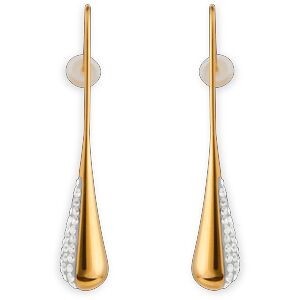 Boucles D'oreilles Acier Jaune Goutte Cristal Pendant 40mm