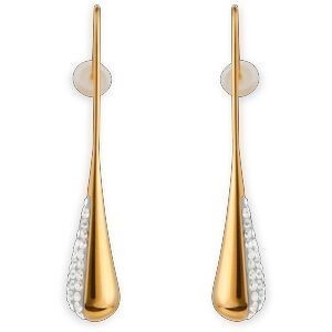 Boucles D'oreilles Acier Jaune Goutte Cristal Pendant 40mm