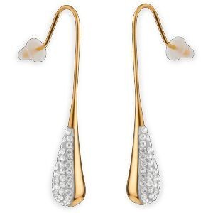 Boucles D'oreilles Acier Jaune Goutte Cristal Pendant 40mm