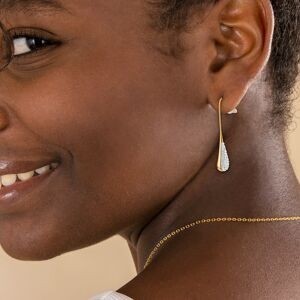 Boucles D'oreilles Acier Jaune Goutte Cristal Pendant 40mm