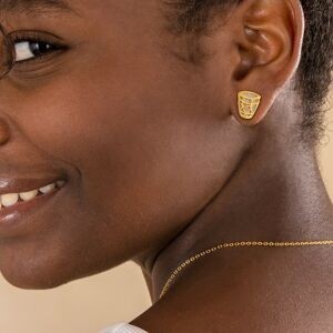 Boucles D'oreilles Acier Bicolore Gwoka 10.5*12.5mm