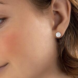 Boucles D'oreilles Acier Boule Cristal 10mm