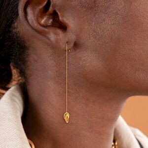 Boucles D'oreilles Or 375 Pendant 90mm Nœud Forçat Antillais 6mm