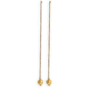 Boucles D'oreilles Or 750 Pendant 80mm Boule 5mm