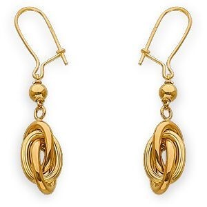Boucles D'oreilles Or 375 Pendant 40mm Nœud Forçat Antillais 8mm
