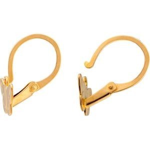 Boucles D'oreilles Or 750 Pendant 12.6mm Papillon 8.03*5.7mm