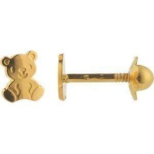 Boucles D'oreilles Ourson 4*5mm Or 750 Fermeture Vis