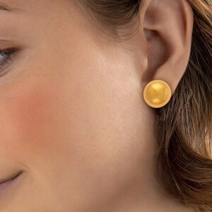 Boucles D'oreilles Or 375 Bouton 17mm