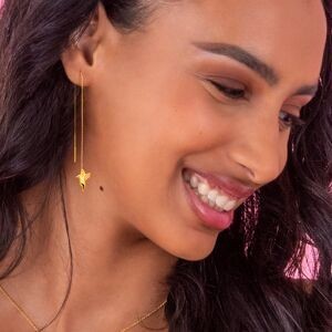 Boucles D'oreilles Or 375 Pendant 120mm Colibri 9*11mm