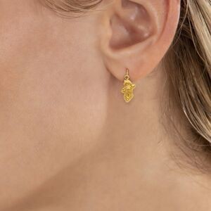 Boucles D'oreilles Or 375 Pendant 14mm Tête Antillaise 5*10mm