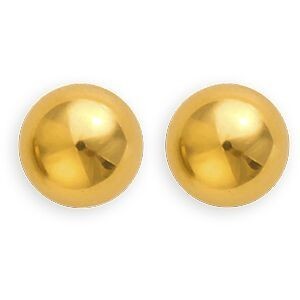 Boucles D'oreilles Or 375 Bouton 10mm