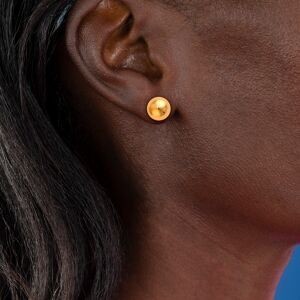 Boucles D'oreilles Or 375 Bouton 10mm