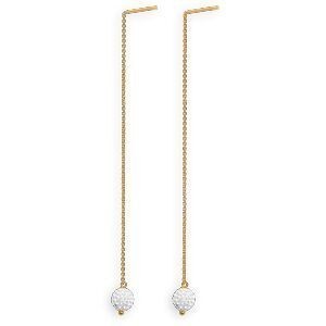 Boucles D'oreilles Guyannaises Or 375 Boule Strass 8mm