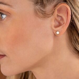 Boucles D'oreilles Or 375 Zirconium 5mm 4 Griffes
