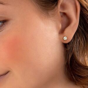 Boucles D'oreilles Or 375 Zirconium 6mm 4 Griffes