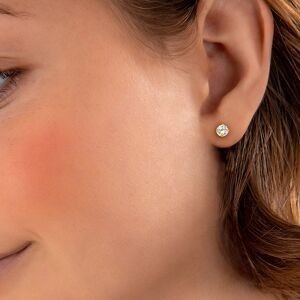 Boucles D'oreilles Or 375 Zirconium 6mm 4 Griffes