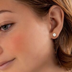 Boucles D'oreilles Or 375 Zirconium 7mm 4 Griffes