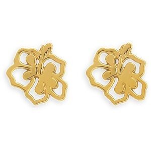 Boucles D'oreilles Or 375 Hibiscus 7.3mm