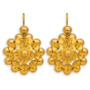 Boucles D'oreilles Or 750 Pendant 32mm Tété Négresse 21mm