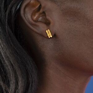 Boucles D'oreilles Or 750 Canne A Sucre 5*10mm