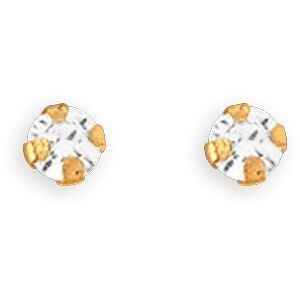 Boucles D'oreilles Or 375 Zirconium 2.5mm 4 Griffes