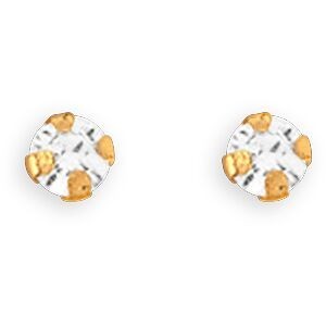 Boucles D'oreilles Or 375 Zirconium 2.5mm 4 Griffes