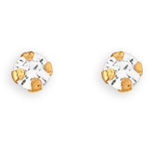 Boucles D'oreilles Or 375 Zirconium 2.5mm 4 Griffes