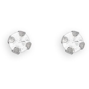 Boucles D'oreilles Or 375 Gris Zirconium 2.5mm 4 Griffes