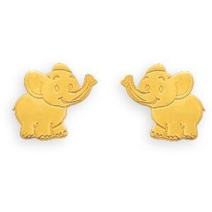 Boucles D'oreilles Or 375  Eléphant 6*5.5mm Fermeture Vis