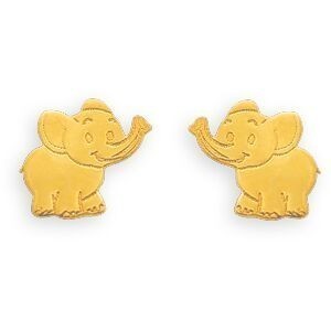 Boucles D'oreilles Or 375  Eléphant 6*5.5mm Fermeture Vis