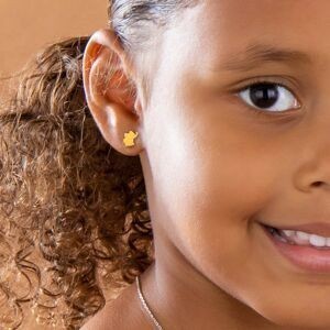 Boucles D'oreilles Or 375  Eléphant 6*5.5mm Fermeture Vis