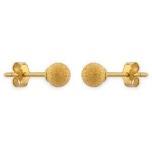 Boucles D'oreilles Or 375 Boule Sablée 4mm