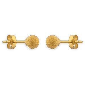 Boucles D'oreilles Or 375 Boule Sablée 4mm