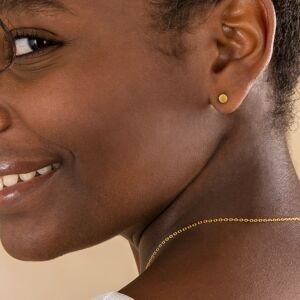 Boucles D'oreilles Or 375 Boule Sablée 4mm