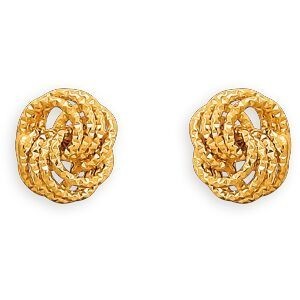 Boucles D'oreilles Or 375 Nœud Fantaisie 8mm
