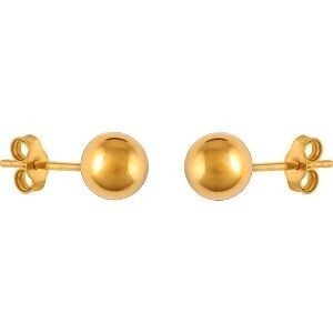 Boucles D'oreilles Plaqué Or Boule 8mm