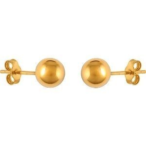 Boucles D'oreilles Plaqué Or Boule 8mm