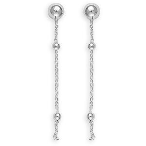 Boucles D'oreilles Argent 925 Pendant 50mm Boules 2.5  à 5mm
