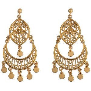Boucles D'oreilles Savoyardes Plaqué Or 27*55mm Motif Ajouré