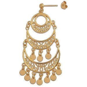 Boucles D'oreilles Savoyardes Plaqué Or 28*60mm Motif Pastillé