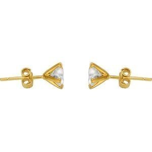 Boucles D'oreilles Plaqué Or Zirconium 6mm 4 Griffes