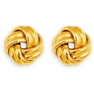 Boucles D'oreilles Or 375 Nœud Fantaisie 8.5mm