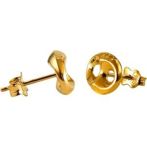 Boucles D'oreilles Or 750 Grain De Café Ciselé 8.5*10.5mm