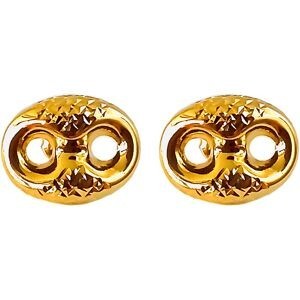 Boucles D'oreilles Or 750 Grain De Café Ciselé 11.5*14.5mm