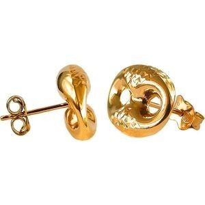 Boucles D'oreilles Or 750 Grain De Café Ciselé 11.5*14.5mm