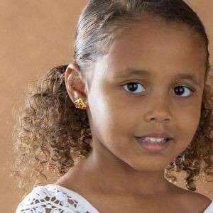Boucles D'oreilles Plaqué Or Dauphin Cristal Rose 7.5*8mm